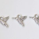 Antique Silver Hummingbird Bird Charms 15x19mm Set of 20 A8426