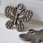 Bronze Butterfly Charms Flat Back Pendants 21x24mm Set of 10 pcs A7819