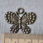 Bronze Butterfly Charms Flat Back Pendants 21x24mm Set of 10 pcs A7819
