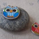 Enamel Owl Charms Antique Silver Whimsical Gifts Set of 10 A4337
