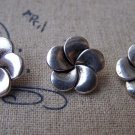 10 pcs Antique Silver Five Leaf Flower Button Beads  4x14mm A983