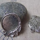 10 pcs Antique Silver Leaf Cameo Base Settings With 20mm Bezel A4958