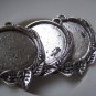 10 pcs Antique Silver Leaf Cameo Base Settings With 20mm Bezel A4958