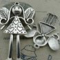 2 pcs Antique Silver Fairy Pendants Charms 38x58mm A1553
