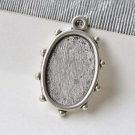 10 pcs Antique Silver Oval Pendant Tray Base Settings A8666