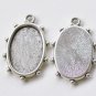 10 pcs Antique Silver Oval Pendant Tray Base Settings A8666
