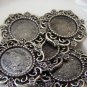 10 pcs Antique Silver Pendant Tray Base Match 14mm Cameo A5175