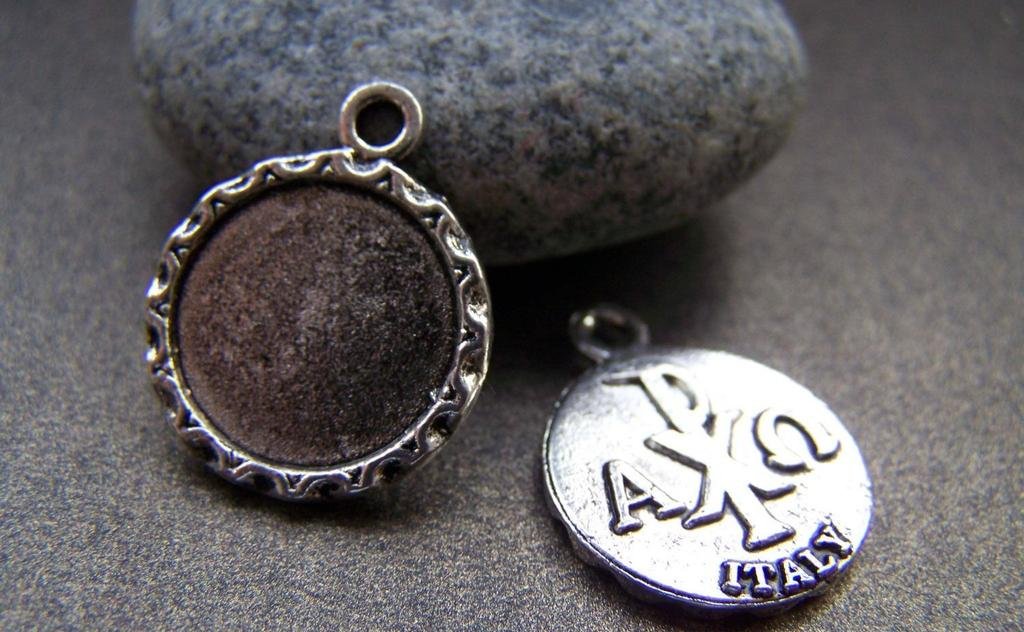 10 pcs Antique Silver Round Base Settings Match 15mm Cameo A1776