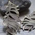 5 pcs of Antique Bronze Huge Feather Charms Pendants 41x86mm A7669