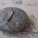 50 pcs  Antique Silver Tiny Feather Wing Charms 6.5x19mm A4530