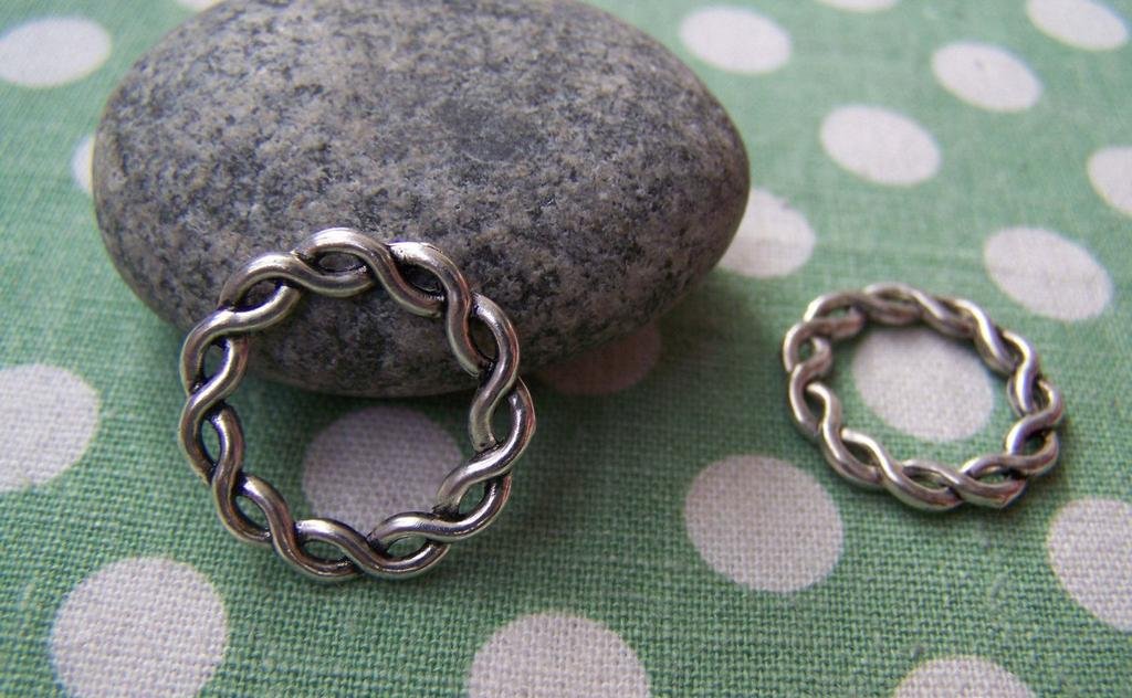 10 pcs Antique Silver Twisted Coiled Ring Connectors 15mm/20mm 20mm