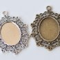 10 pcs Antique Silver/Bronze Oval Pendant Tray Match 18x25mm Cabochon Antique Silver A4512