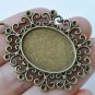 10 pcs Antique Silver/Bronze Oval Pendant Tray Match 18x25mm Cabochon Antique Silver A4512