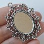 10 pcs Antique Silver/Bronze Oval Pendant Tray Match 18x25mm Cabochon Antique Silver A4512