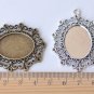 10 pcs Antique Silver/Bronze Oval Pendant Tray Match 18x25mm Cabochon Antique Silver A4512