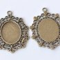 10 pcs Antique Silver/Bronze Oval Pendant Tray Match 18x25mm Cabochon Antique Silver A4512