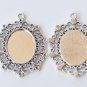 10 pcs Antique Silver/Bronze Oval Pendant Tray Match 18x25mm Cabochon Antique Silver A4512