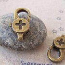 10 pcs Antiqued Bronze Cross Lobster Clasps 14x28mm A5270