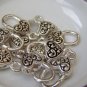 10 pcs Antiqued Silver Heart Lobster Clasps 14x26mm A5198