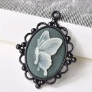 10 pcs Black Pendant Tray Base Settings 18x25mm Cabochon A8395