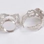 10 pcs Brass Adjustable Ring Blank Bezel Base 12mm-20mm Shiny Silver / 16mm