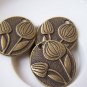 10 pc Antique Bronze Oval Flower Bud Charms Pendants A5028