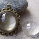 10 pcs Crystal Glass Dome Round Cabochon Cameo 22mm A2166