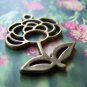 10 pcs Antique Bronze Cut Out Rose Flower Charms  A1885