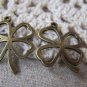10 pcs Antique Bronze Four Clover Lucky Flower Charms A3605