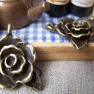 10 pcs Antique Bronze Large Flower Charms Pendants A3047