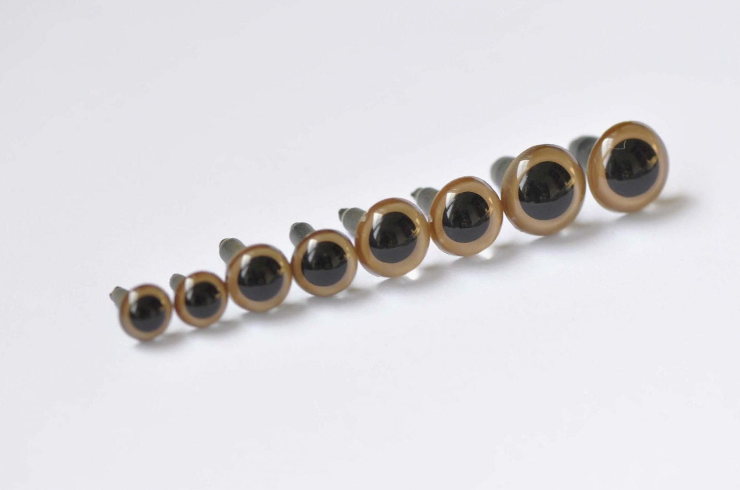 10 pcs High Quality Brown Round Toy Animal Eyes 12mm-No.10143