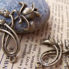 10 pcs Antique Bronze Rose Flower Charms 31x31mm A2792