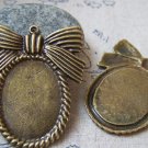 10 pcs Large Bowtie Pendant Tray Match 22x30mm Cabochon A5730