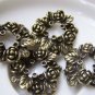 10 pcs Antique Bronze Round Flower Ring Charms 25mm A2939