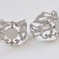 10 pcs Platinum Adjustable Filigree Flower Ring Bases 8mm Pad A1678