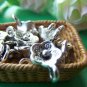 30 pcs Antique Silver Tiny Flower Pendants Charms 9mm A989