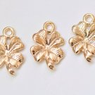 30 pcs Light Gold Lucky Flower Charms 10x19mm A1514