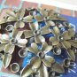 5 pcs Antique Bronze Round Flower Connector Charms 44mm A4575