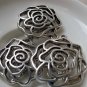 5 pcs Antique Silver 3D Filigree Rose Flower Charms Pendants A6361