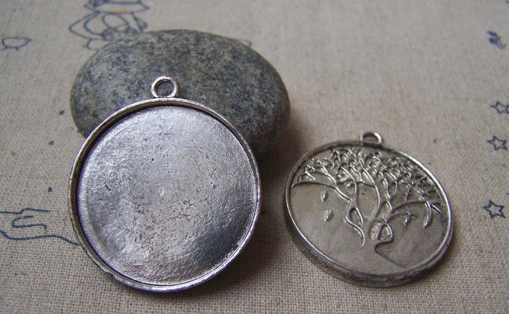10 pcs Round Life Tree Base Settings Match 30mm Cabochon A4770