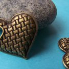 10 pcs Antique Bronze Basketweave Heart Charms 20x22mm A1509