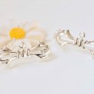 10 pcs Silver Bow Tie Safety Pin Brooch Findings 10x27mm A2178