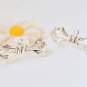 10 pcs Silver Bow Tie Safety Pin Brooch Findings 10x27mm A2178