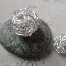 10 pcs Silver Tone Iron Wire Knots Ball Beads Size 16mm A6063