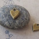 10 pcs Antique Bronze Flat Heart Charms 11x14mm A5246