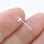 10 pcs Solid 925 Sterling Silver Ear Post with Cup Peg for Half Drilled Pearls 4mm Cup/15mm Length /