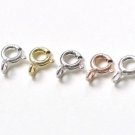 10 pcs Sterling Silver Spring Ring Clasps Silver/Platinum/Gold/Rose Gold Platinum