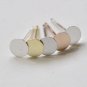 8 pcs 925 Sterling Silver Flat Pad Earring Stud Post Findings 6mm / Polished 925 Silver