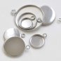 10 pcs Stainless Steel Blank Pendant Tray Base Settings Connectors One Loop / 25mm