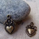 10 pcs Antique Bronze Heart Charms A1505